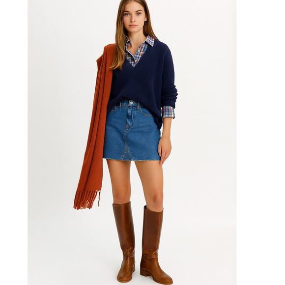 Madewell SZ 26 Rigid Denim A-Line Mini Skirt in Lakeline Wash: Eco Edition - Picture 1 of 7